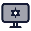 Monitorcog icon with duotone standard style