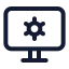 Monitorcog icon with stroke standard style