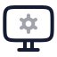 Monitorcog icon with twotone rounded style