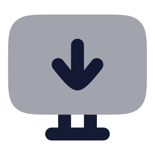 Monitor Down Icon in Bulk Rounded style