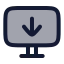 Monitordown icon with duotone rounded style