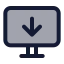 Monitordown icon with duotone standard style