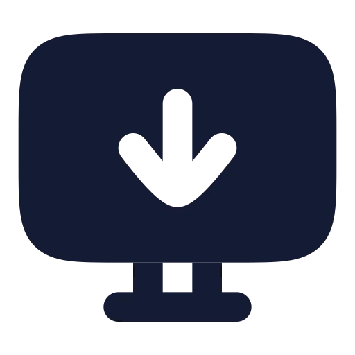 Monitor Down Icon in Solid Rounded style