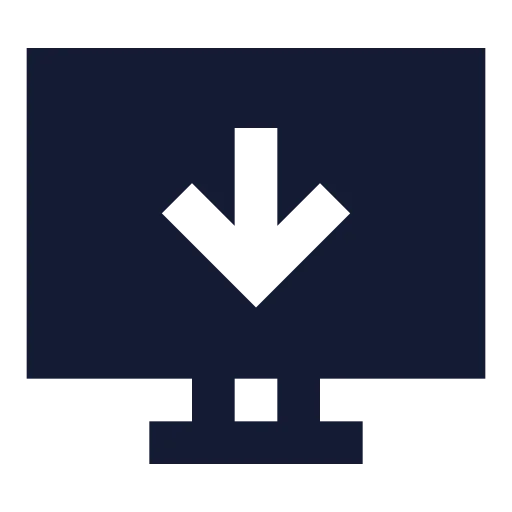 Monitor Down Icon in Solid Sharp style