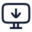 Monitordown icon with stroke rounded style