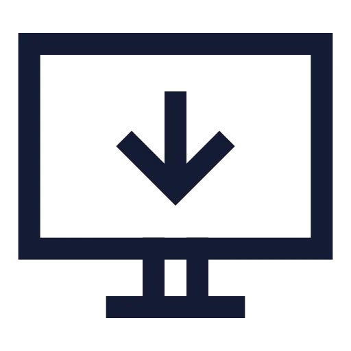 Monitor Down Icon in Stroke Sharp style