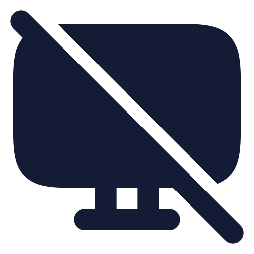 Monitor Off Icon in Solid Rounded style