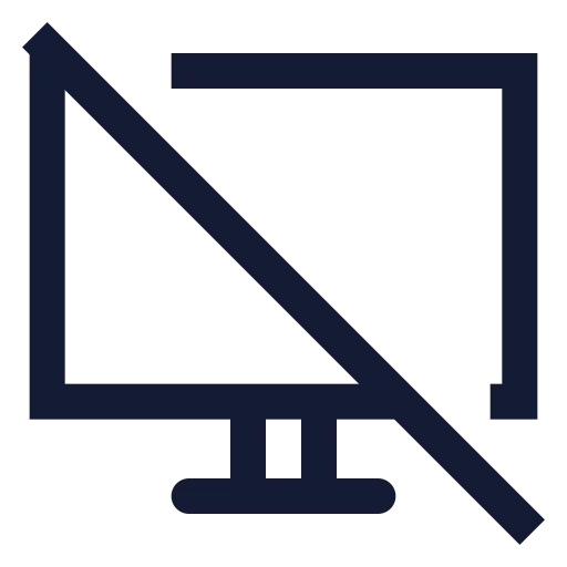 Monitor Off Icon in Stroke Sharp style