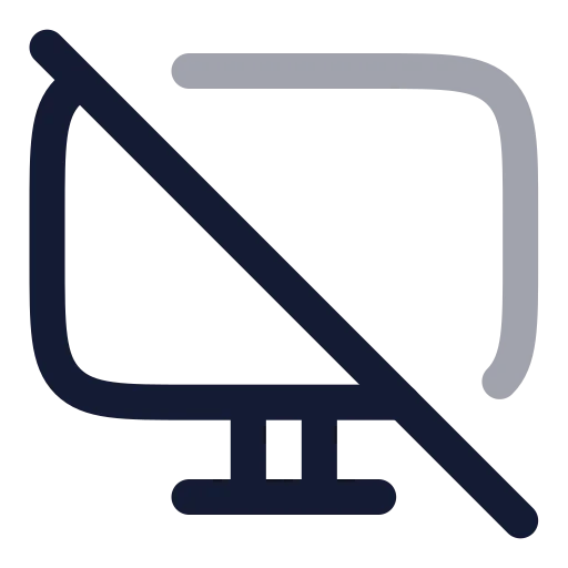 Monitor Off Icon in Twotone Rounded style