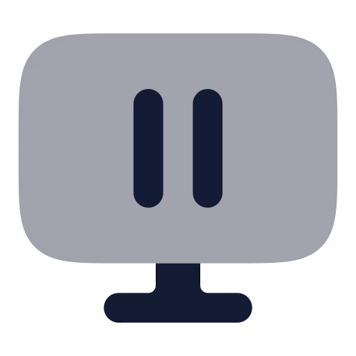 Monitor Pause Icon in Bulk Rounded style