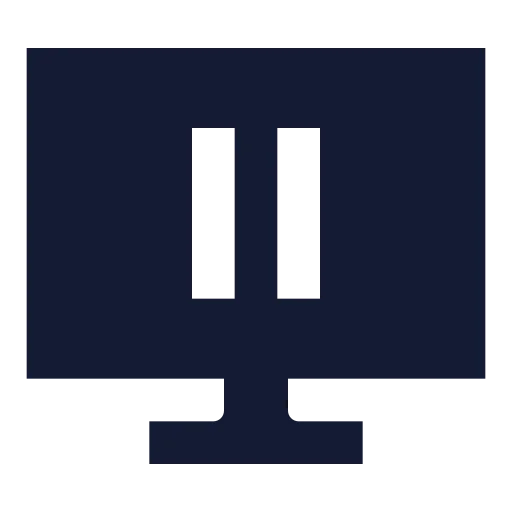 Monitor Pause Icon in Solid Sharp style