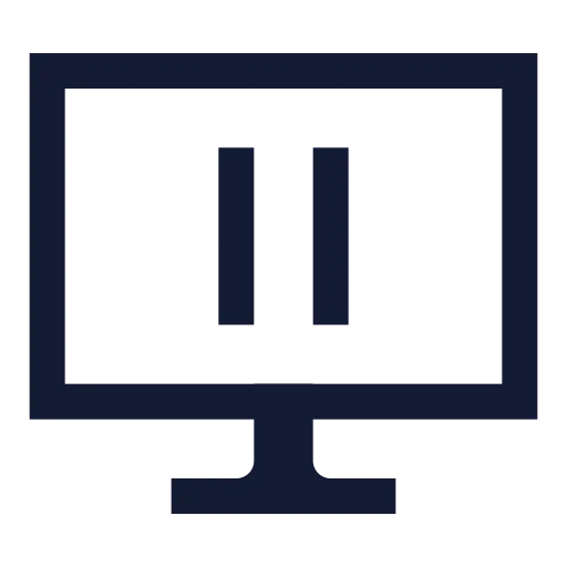 Monitor Pause Icon in Stroke Sharp style