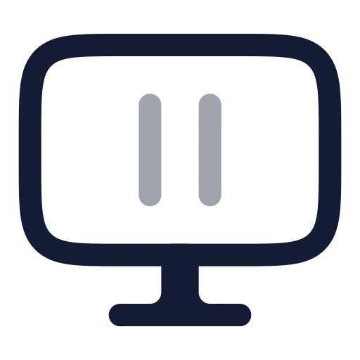 Monitor Pause Icon in Twotone Rounded style