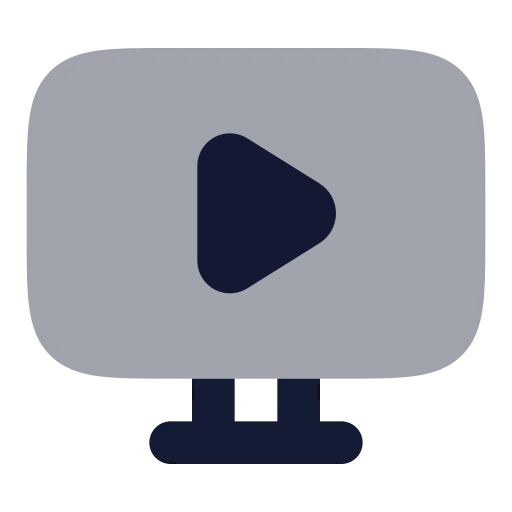 Monitor Play Icon in Bulk Rounded style