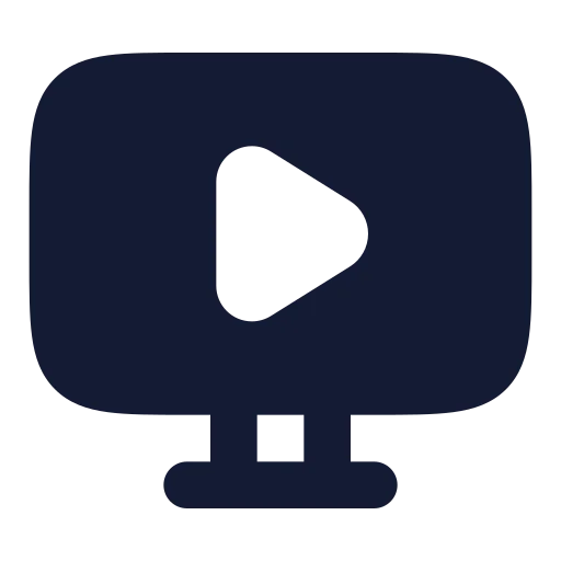 Monitor Play Icon in Solid Rounded style