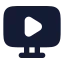 Monitorplay icon with solid rounded style