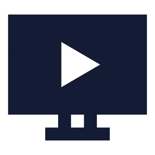Monitor Play Icon in Solid Sharp style