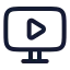 Monitorplay icon with stroke rounded style