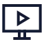 Monitorplay icon with stroke sharp style
