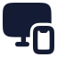 Monitorsmartphone icon with solid rounded style