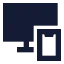 Monitorsmartphone icon with solid sharp style