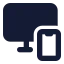 Monitorsmartphone icon with solid standard style
