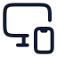Monitorsmartphone icon with stroke rounded style