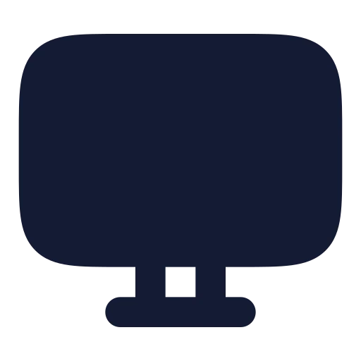 Monitor Icon in Solid Rounded style