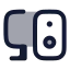 Monitorspeaker icon with duotone rounded style