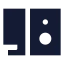Monitorspeaker icon with solid sharp style