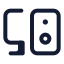 Monitorspeaker icon with stroke standard style