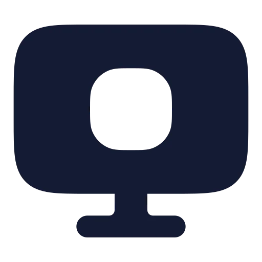 Monitor Stop Icon in Solid Rounded style