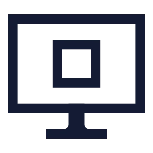 Monitor Stop Icon in Stroke Sharp style