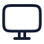 Monitor icon with stroke rounded style