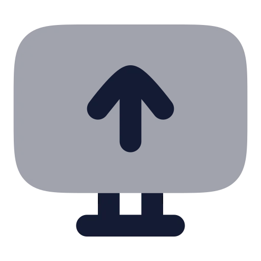 Monitor Up Icon in Bulk Rounded style
