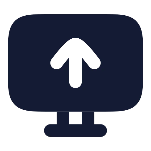Monitor Up Icon in Solid Rounded style