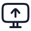 Monitorup icon with stroke rounded style
