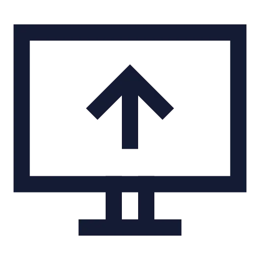 Monitor Up Icon in Stroke Sharp style