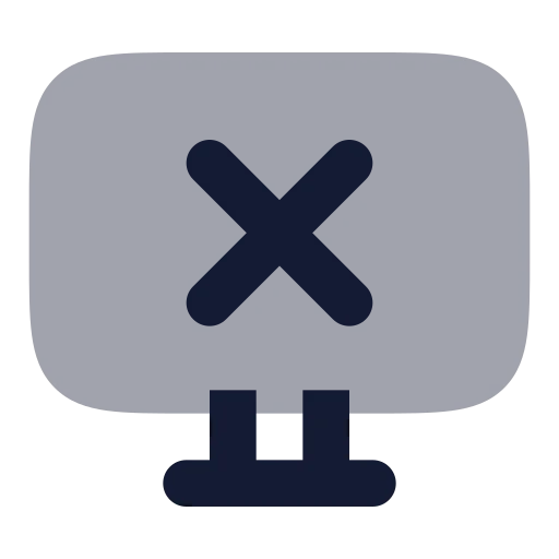 Monitor X Icon in Bulk Rounded style