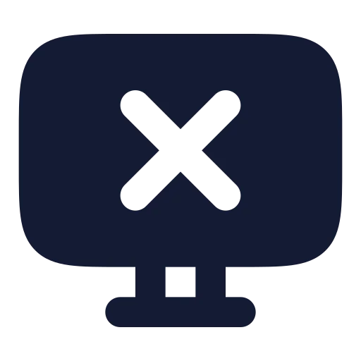 Monitor X Icon in Solid Rounded style