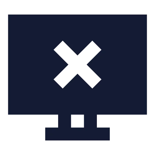 Monitor X Icon in Solid Sharp style