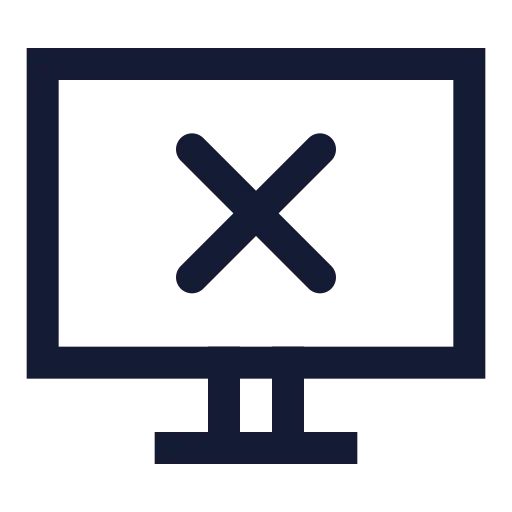 Monitor X Icon in Stroke Sharp style
