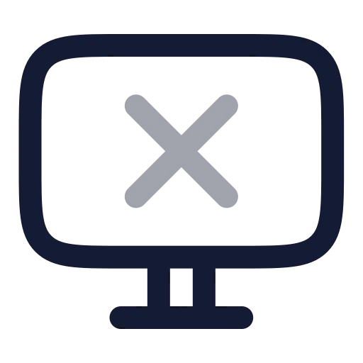 Monitor X Icon in Twotone Rounded style
