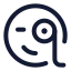 Monocle icon with stroke rounded style