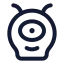 Monster icon with stroke rounded style