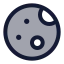 Moon icon with duotone rounded style
