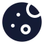 Moon icon with solid sharp style