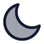 Moon icon with duotone rounded style