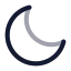 Moon icon with twotone rounded style
