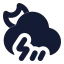 Moonangledrainzap icon with solid rounded style